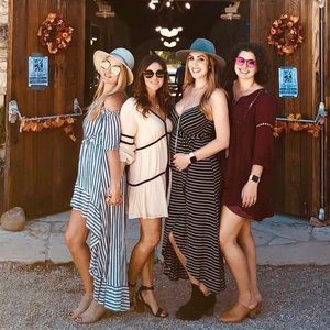 Vici Striped High Low Dress Size Small